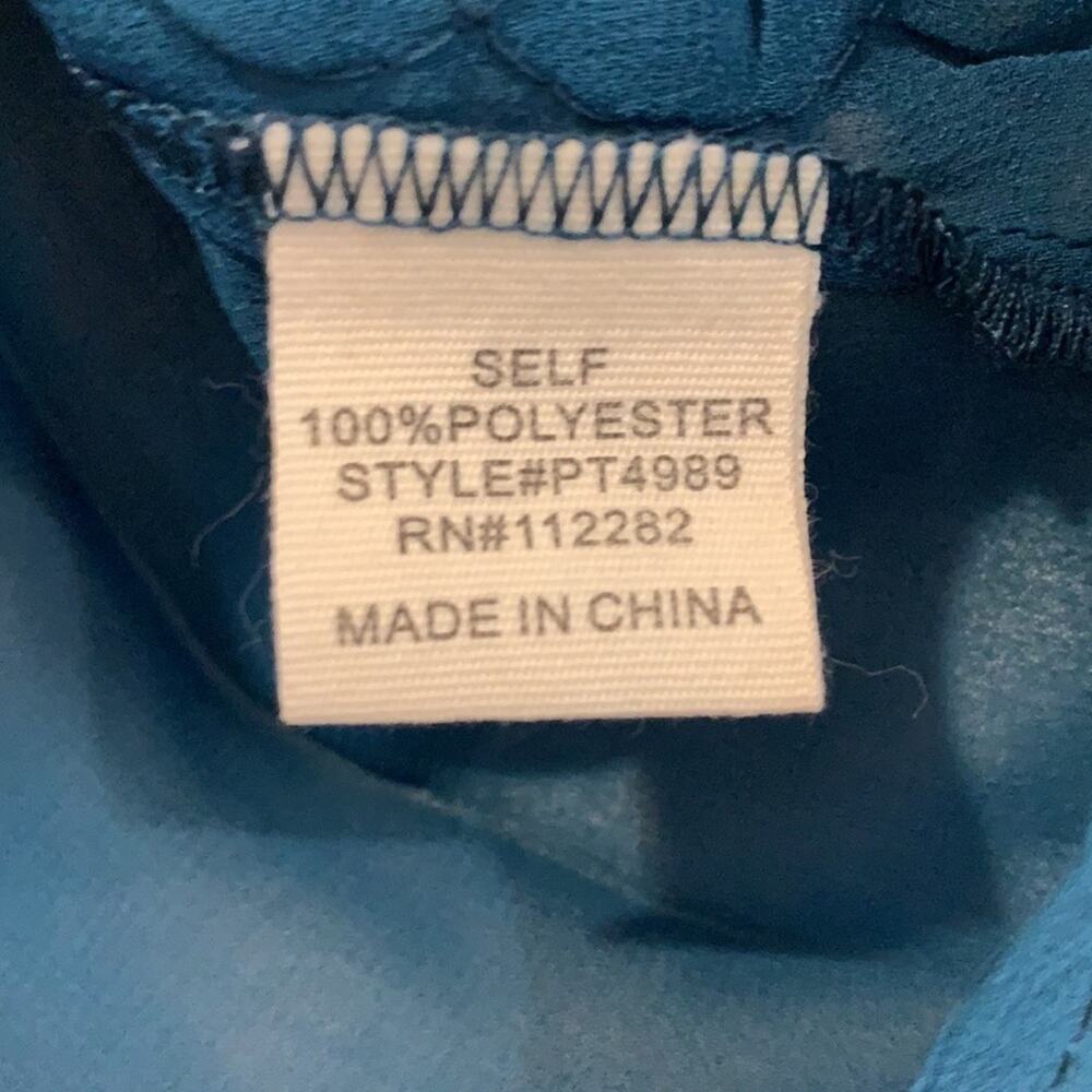 Chandi & Lia Blouse XS Deep Teal Sleeveless V Neck Soutache Trim - Picture 5 of 6